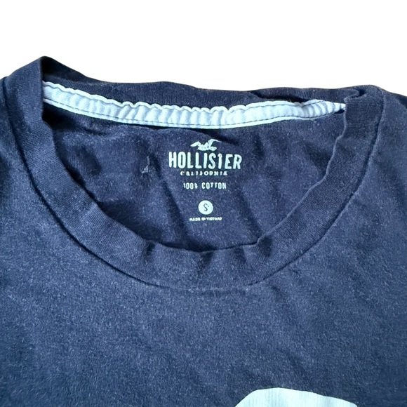 Hollister California Ombré Gradient Logo Long Sleeve Tee Shirt Men Sz Small Blue - Picture 9 of 12
